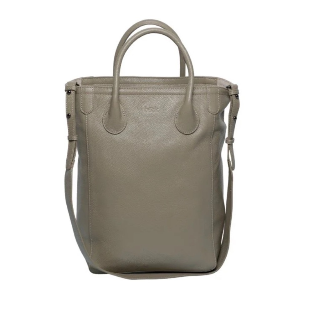 BECK LOU CROSSBODY Messenger Italian Pebble LEATHER BAG PURSE Issy Gray